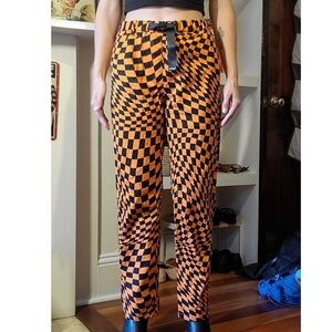 Urban Outfitters Orange and Black Checkered Pants